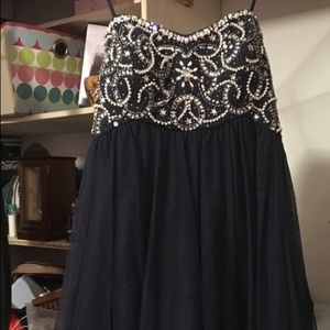 Navy blue sequined dress